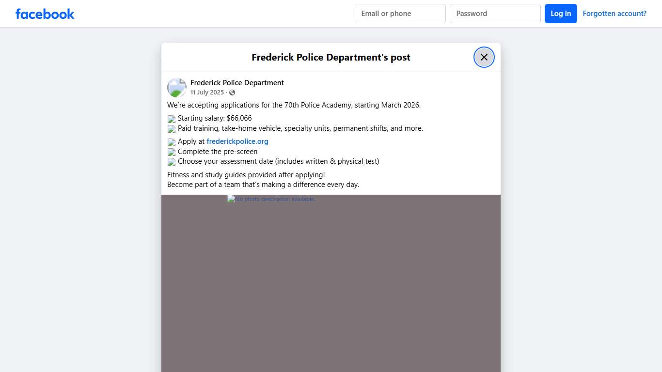 We’re accepting applications... - Frederick Police Department | Facebook